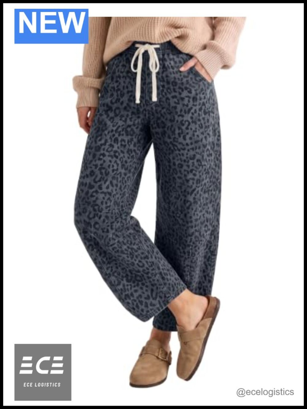 High Waisted Barrel Jeans Pull On Wide Leg Stretchy Cropped Denim Pants